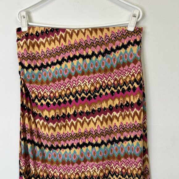 Boden Jersey Midi Skirt Womens Size 12 Side Split Multicolor - Picture 8 of 9